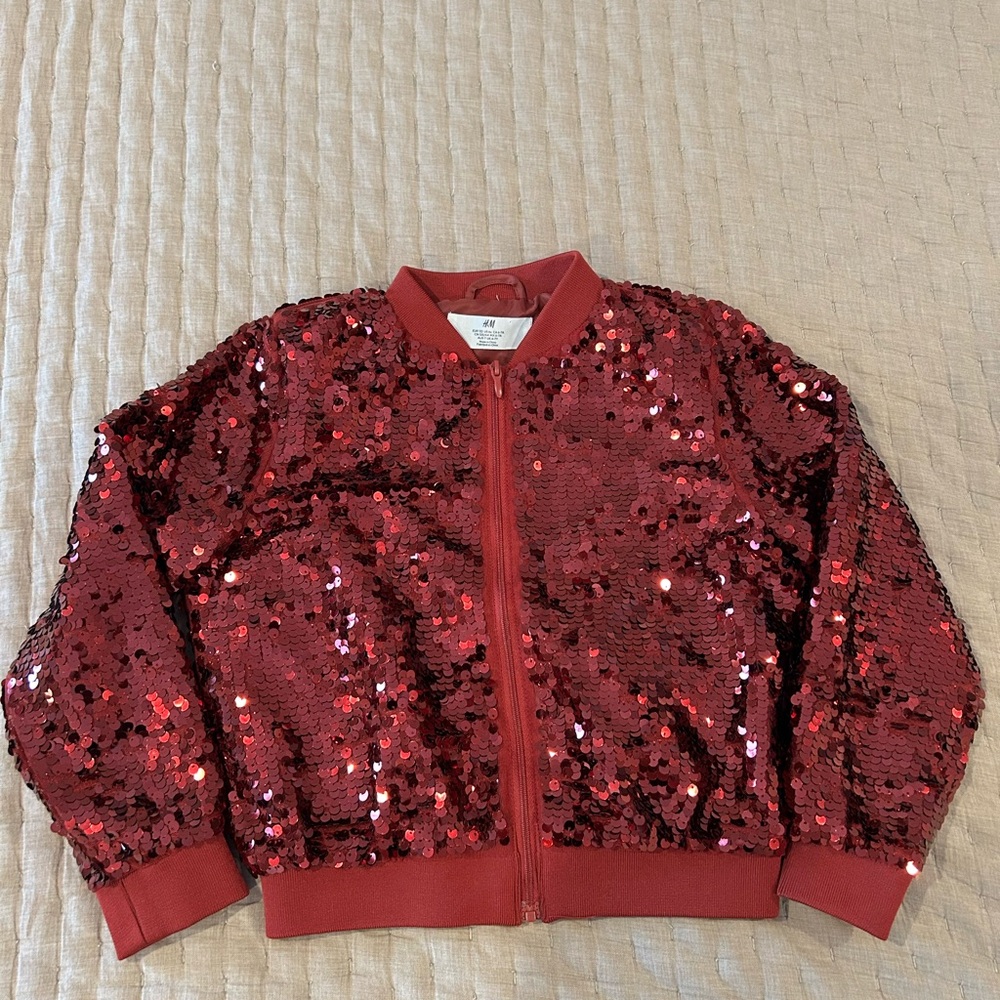 H&M Kids Sparkling Burgundy Sequin Jacket